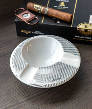 Davidoff Porcelain Round Ashtray (2 Cigars)